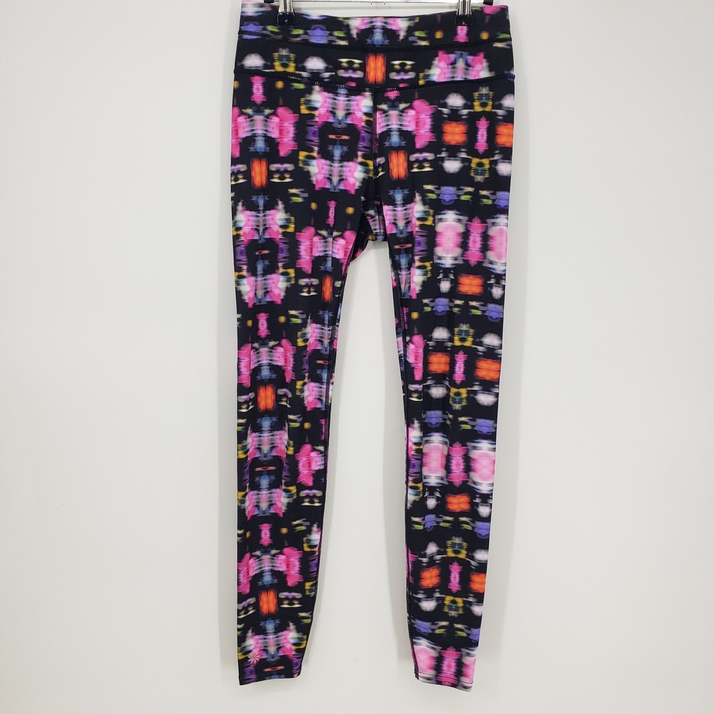 Athleta Abstract Print Leggings Freedom Sonar Black Athletic Pants Womens Size S